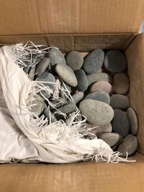 Photo 3 of [About 98 PCS - 103 PCS](18.1 Pounds) Painting Rocks,2.23"-3.68" River Rocks,Flat Stones