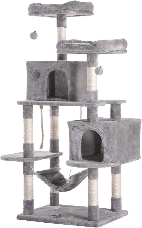 Photo 1 of 
Hey-brother Large Multi-Level Cat Tree Condo Furniture with Sisal-Covered Scratching Posts, 2 Bigger Plush Condos, Perch Hammock for Kittens, Cats and Pets...