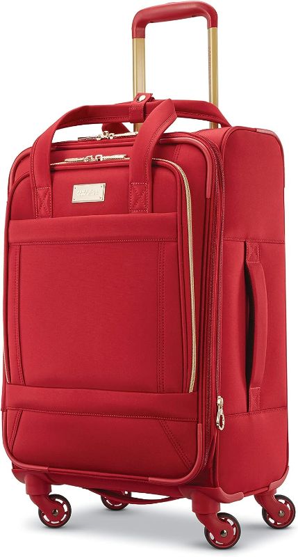Photo 1 of American Tourister Belle Voyage Softside Luggage with Spinner Wheels, red, Checked-Medium 25-Inch