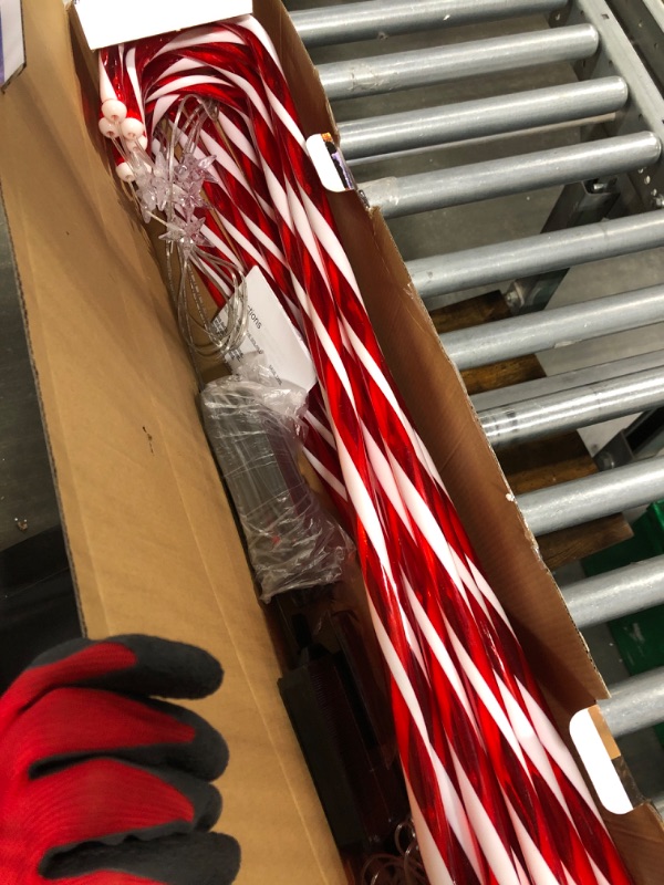 Photo 1 of 35.8”Solar Christmas Candy Cane Lights,Waterproof Outdoor Decorations Lights with 8 Working Modes,Decorate Yard Garden Paths and Christmas Trees,12pcs