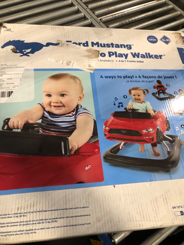 Photo 2 of Bright Starts Ways to Play 4-in-1 Walker - Ford Mustang, Red, Ages 6 Months +, Red Ford Mustang Mustang Red