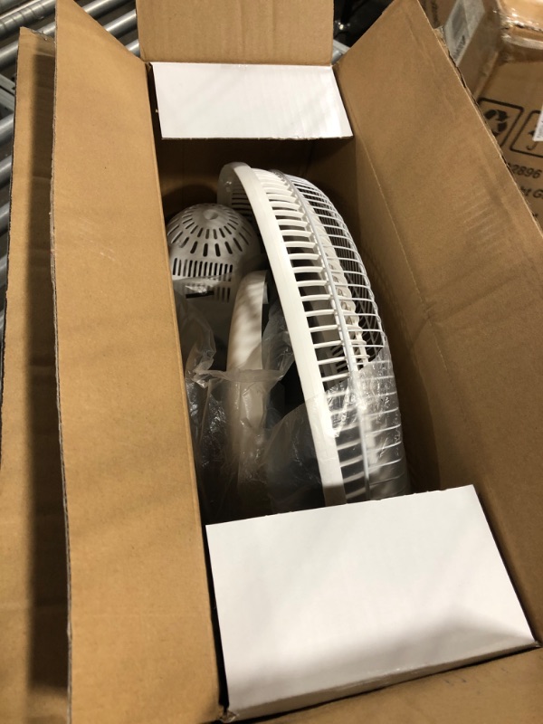 Photo 1 of 16 in. White Oscillating Table Fan with Adjustable Tilt