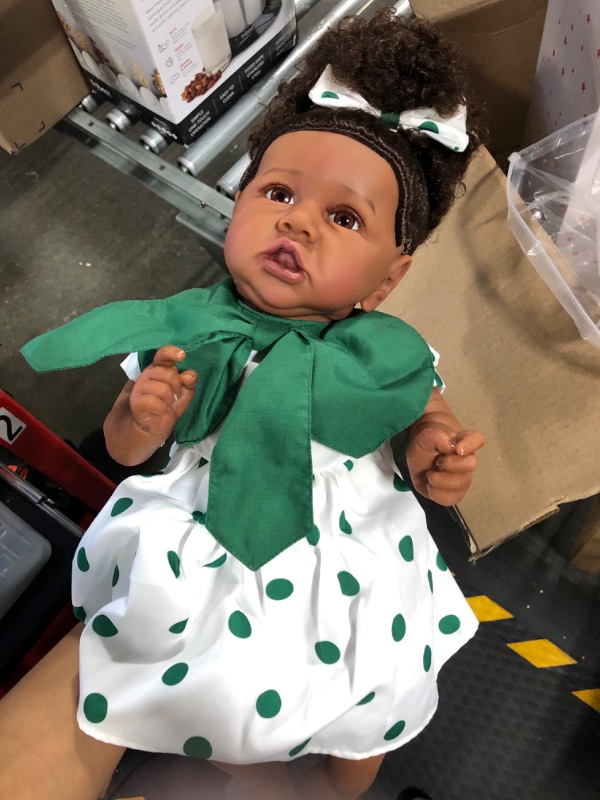Photo 2 of COSYOVE Reborn Baby Dolls Black Girl -Saskia, 23 Inches Realistic Baby Dolls with Lifelike African American Vinyl Body-Newborn Baby Doll Gift Set for Kids Age 3+