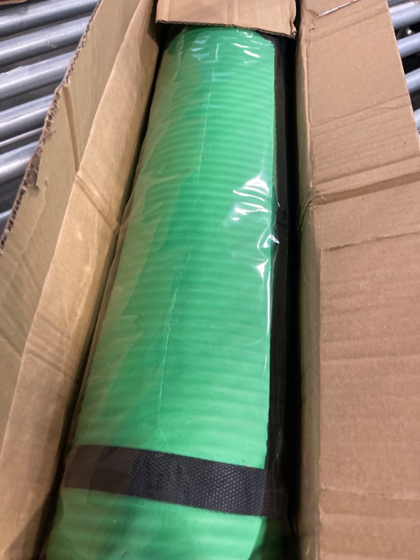 Photo 1 of BalanceFrom All Purpose 1/2-Inch Extra Thick High Density Anti-Tear Exercise Yoga Mat with Carrying Strap and Yoga Blocks Green Mat Only