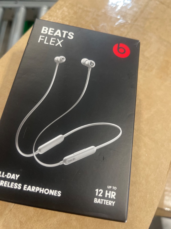 Photo 2 of Beats Flex Wireless Earbuds - Apple W1 Headphone Chip, Magnetic Earphones, Class 1 Bluetooth, 12 Hours of Listening Time, Built-in Microphone - Smoke Gray