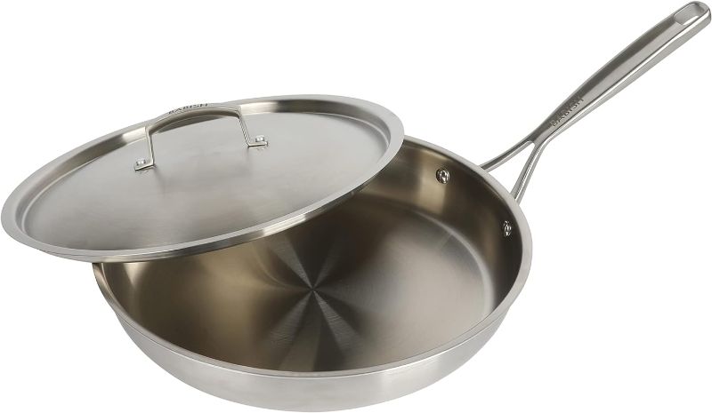 Photo 1 of 
Babish 12 Inch Stainless Steel Triply Professional Grade Fry Pan w/Stainless Lid