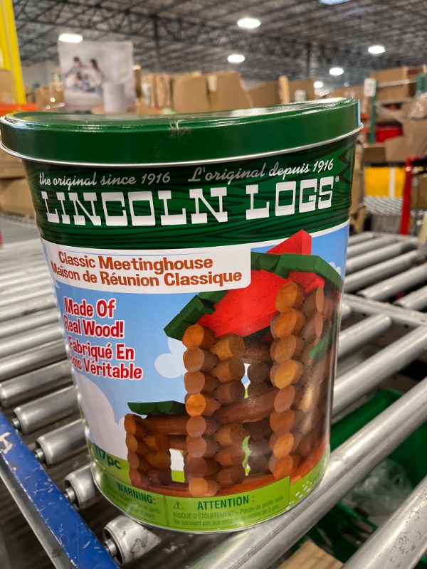 Photo 2 of 
Lincoln Logs – 100th Anniversary Tin, 111 Pieces, Real Wood Logs - Ages 3+ - Best Retro Building Gift Set For Boys/Girls - Creative Construction Engineering