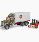 Photo 1 of Bruder Toys 02828 Mack Granite UPS Logistics Truck with Forklift Vehicles-Toy