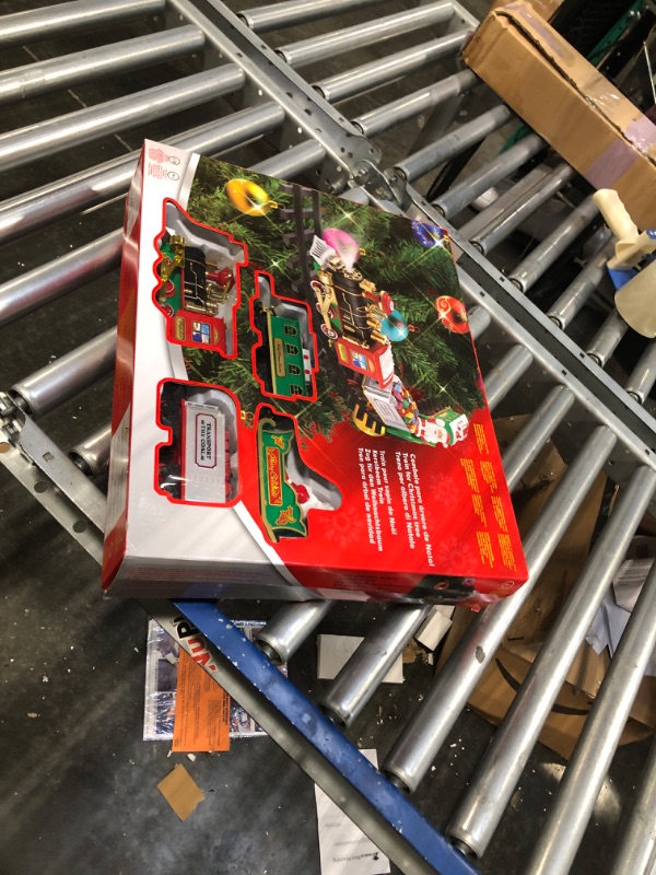 Photo 1 of Christmas Electric Train Set Around The Christmas Tree, Train Toy Set with Track Locomotive Santa Claus Snowman Xmas Tree Music and Lights Christmas New Year Gifts for Boys Girls (Lovely Style)
