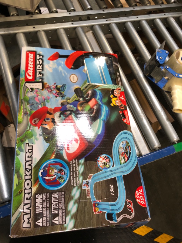 Photo 2 of Carrera First Nintendo Mario Kart Slot Car Race Track - Includes 2 Cars: Mario and Luigi and Two-Controllers - Battery-Powered Beginner Set for Kids Ages 3 Years and Up, 20063028 Mario Kart / Flippers