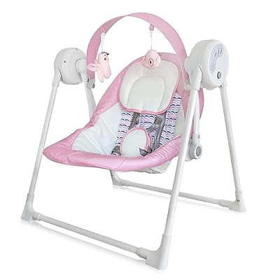 Photo 1 of Electric Portable Baby Swing, Swings for Infants to Toddler with Intelligent Music Vibration Box, Swing 6-25 lb, 0-12 Months, Folds Easy Travel, Pink