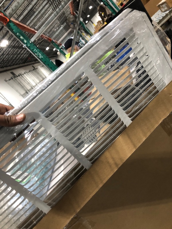 Photo 3 of 22" X 12" Steel Return Air Filter Grille for 1" Filter - Easy Plastic Tabs for Removable Face/Door - HVAC DUCT COVER - Flat Stamped Face -White [Outer Dimensions: 23.75w X 13.75h] White 22 X 12