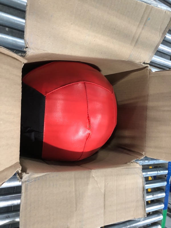 Photo 3 of ******** HOLE IN THE SIDE ******* JFIT Wall Medicine Ball I- 10 Weight Options 4lb-30lb - Durable Wall Balls for Exercise, Cardio, Core Strength Red/Black 8-Pound