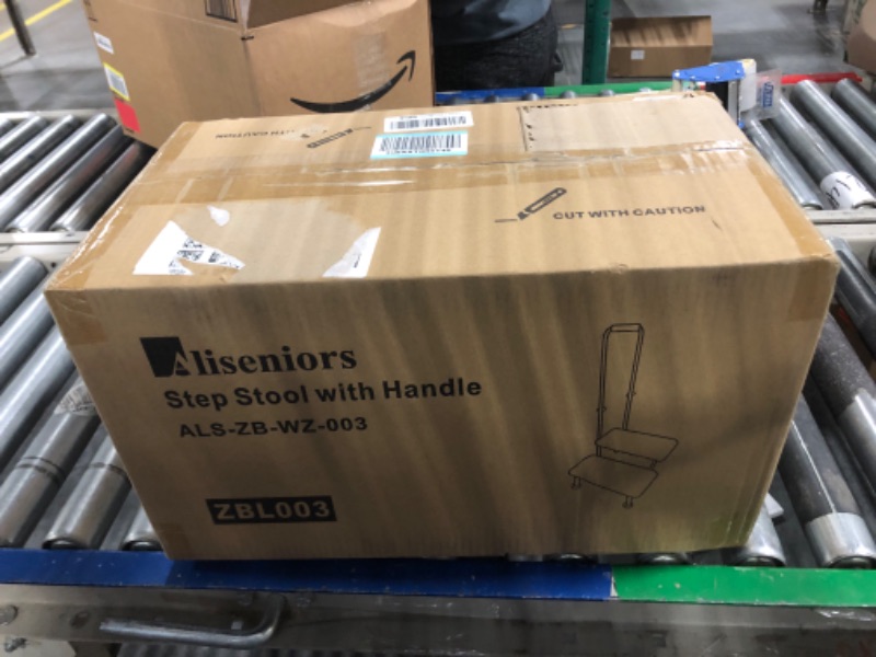 Photo 1 of Aliseniors Step Stool with Handle and Non-Skid Platform, Heavy Duty 2 Steps Medical Foot Stool for Adult, Seniors, Handicap Holds up to 350 lbs

