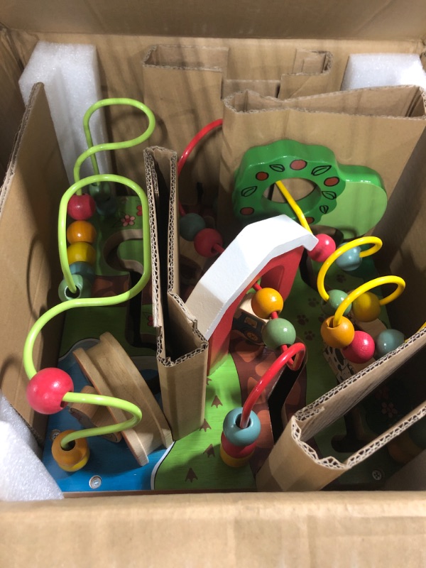 Photo 1 of Battat - Wooden Activity Cube - Discover Farm Animals Activity Center for Kids 1