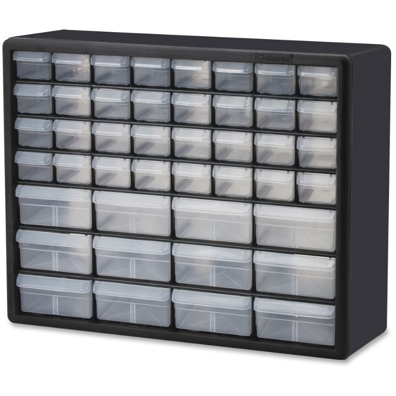 Photo 1 of Akro-Mils 44-Compartment Small Parts Organizer Cabinet, Black/ Clarified Drawers
