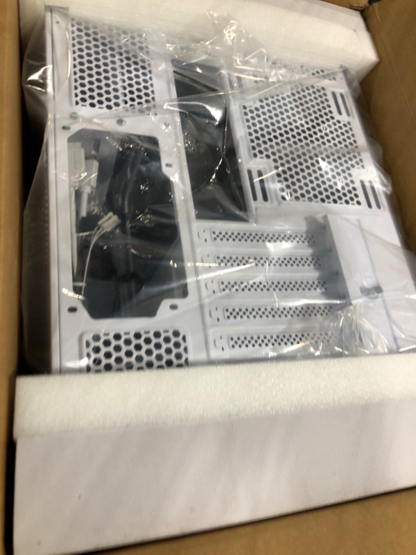 Photo 1 of MUSETEX ATX PC Case,5 PWM ARGB Fans Pre-Installed,360MM RAD Support,Type-C Gaming PC Case,270° Full View Tempered Glass Mid Tower PC Case,Pure White ATX Computer Case,Y6