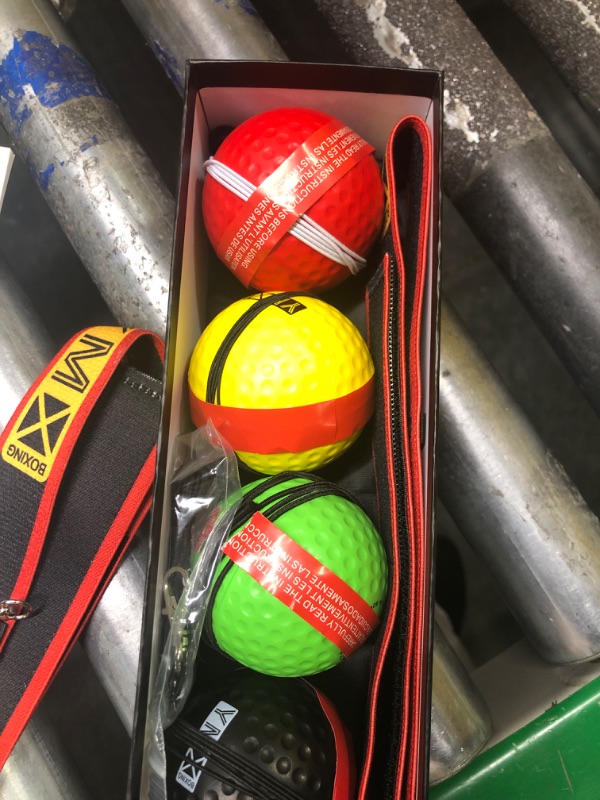 Photo 3 of YMX BOXING Ultimate Reflex Ball Set - 4 React Reflex Ball Plus 2 Adjustable Headband, Great for Reflex, Timing, Accuracy, Focus and Hand Eye Coordination Training for Boxing, MMA and Krav Mega Black/Yellow/Red/Green