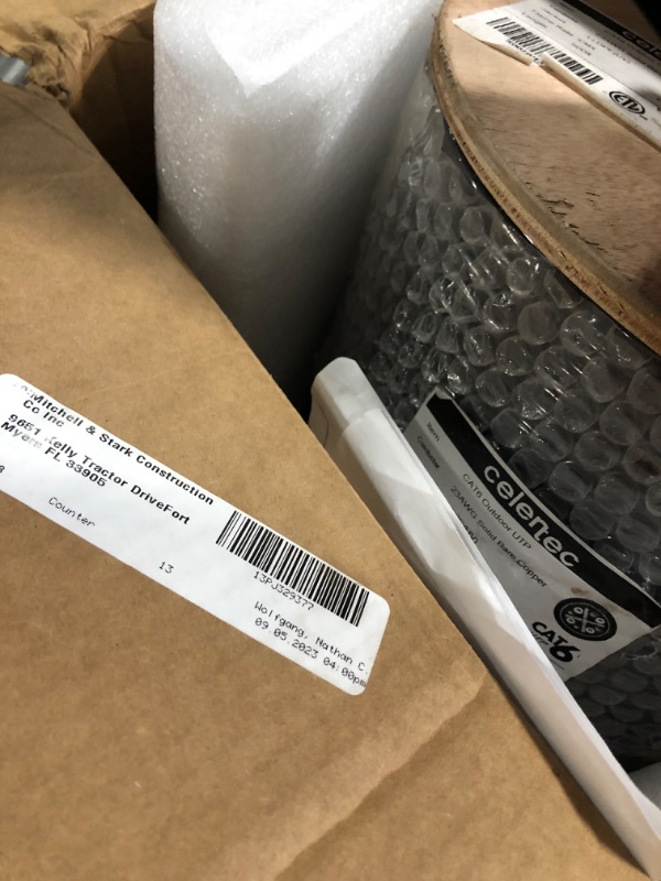 Photo 1 of celertec CAT6 Outdoor Cable, 500ft, 23AWG Solid Bare Copper, Unshielded Twisted Pair (UTP), UV Resistant, Weatherproof, Waterproof, CMX, ETL Listed, 550MHz, Bulk Ethernet Cable, Wooden Spool- Black 500ft Black