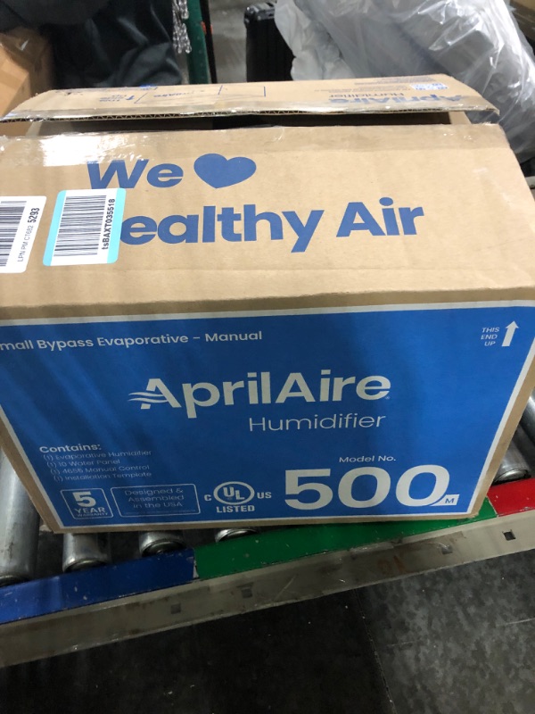 Photo 2 of AprilAire 500M 12-gal. Whole-House Small Bypass Evaporative Humidifier with Manual Control for up to 3,600 sq. ft. + AprilAire Model 5843 Humidifier Installation Kit Humidifier + Installation Kit