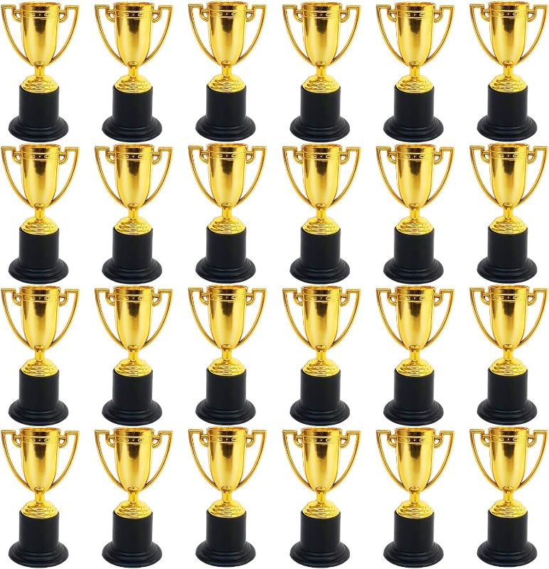 Photo 1 of BULK Pack Mini Trophies for Kids Awards,Plastic Gold Award Trophy Cups,Golden Award Trophy Cups Set,Gold Participation Trophy Cup for Party Favors,Rewards,Props,Sports,Competitions(4 in)