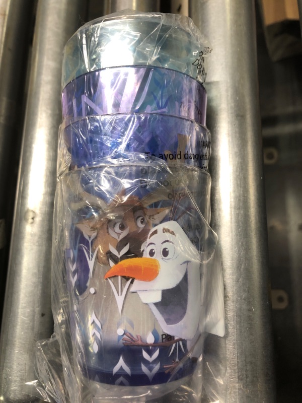 Photo 4 of Zak Designs Disney Frozen 2 Nesting Tumbler Set Includes Durable Plastic Cups, Fun Drinkware is Perfect for Kids, 4pk (14.5oz, Anna & Elsa & Olaf)