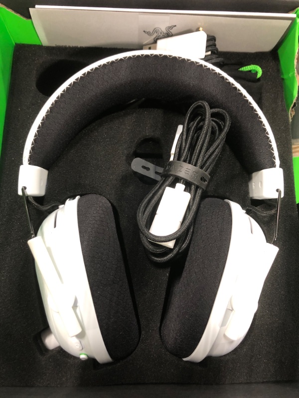 Photo 2 of Razer BlackShark V2 X Gaming Headset: 7.1 Surround Sound - 50mm Drivers - Memory Foam Cushion - for PC, PS4, PS5, Switch, Xbox One, Xbox Series X|S, Mobile - 3.5mm Audio Jack – White White Headset Only 3.5mm