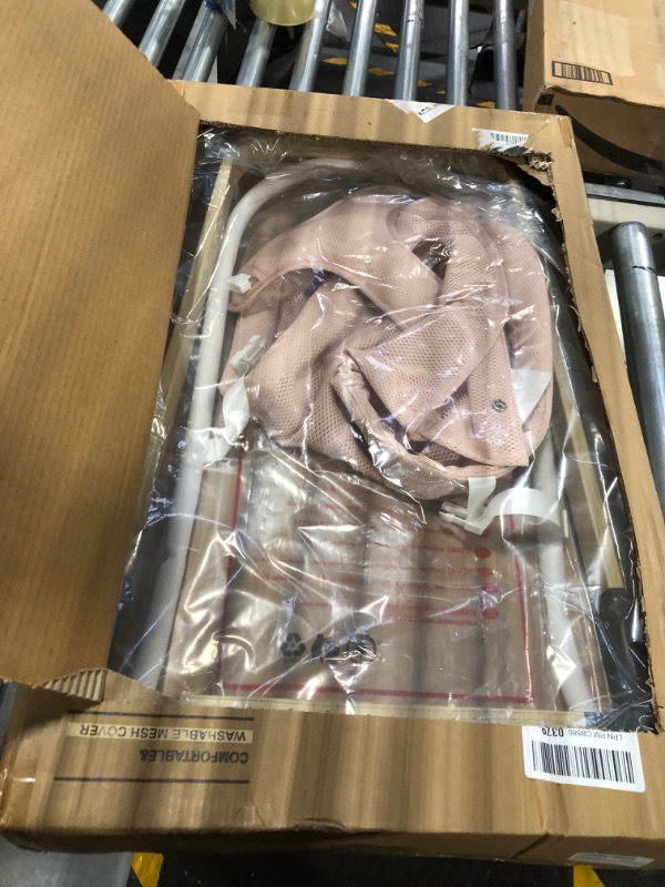 Photo 1 of ANGELBLISS Baby Bouncer, Portable Bouncer Seat for Babies, Infants Bouncy Seat with Mesh Fabric, Natural Vibrations (Light Pink)