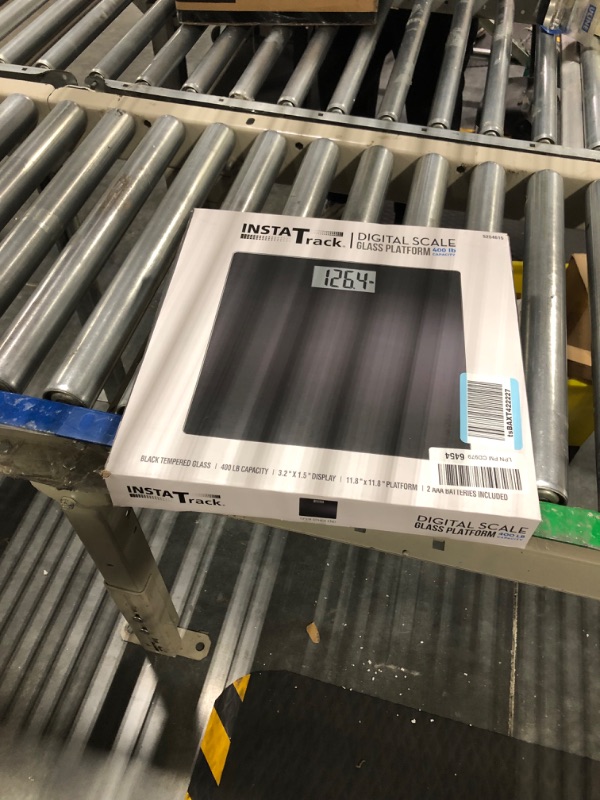 Photo 1 of InstaTrack Large Display Digital Bathroom Scale with Step-on Technology in Black, Accurately Measures up to 400 Pounds