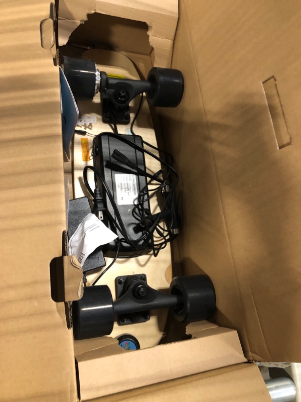 Photo 4 of DEVO Electric Skateboard With Wireless Remote Control, 350W, Max 12.4 MPH, 7 Layers Maple E-Skateboard, 3 Speed Adjustment For Adults, Teens, And Kids, Black