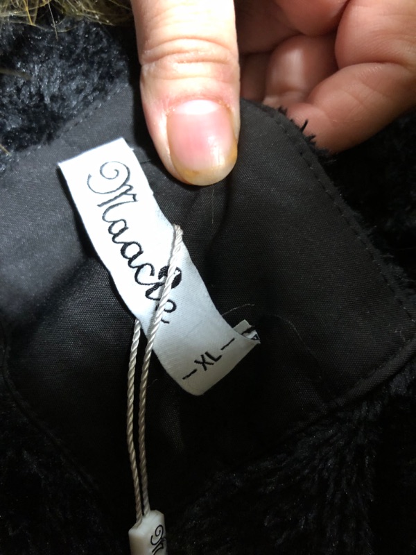 Photo 1 of Maacie Womens Maternity 3 in 1 Thickened Outwear Fleece Lined Coat Winter Warm Hooded X-Large Black-#234