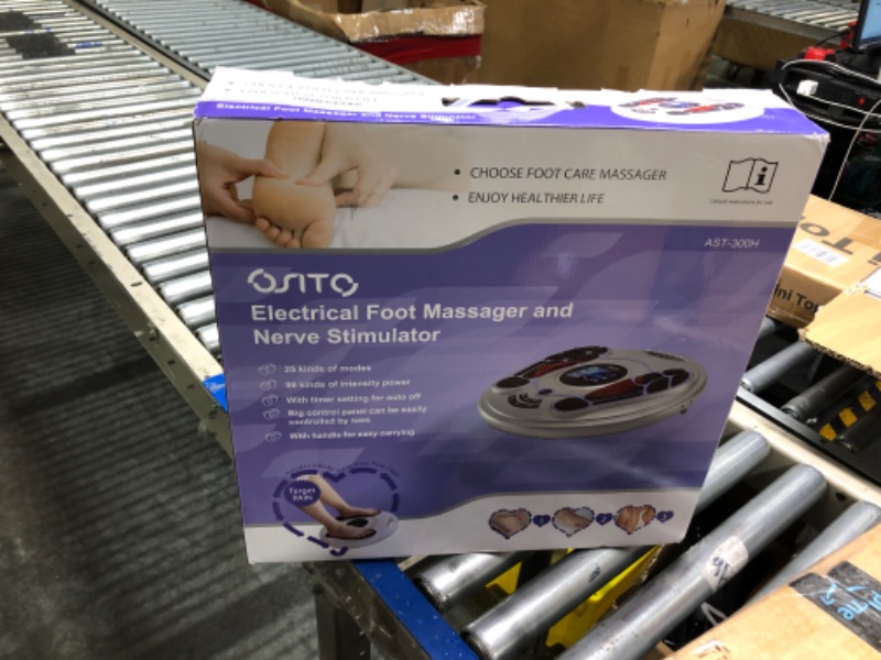 Photo 1 of EMS Foot Circulation Stimulator, Electric Foot Therapy for Neuropathy Pain Relief, EMS Feet Massager Machine Relieves Swollen Feet and Ankle, Gifts for Women Mom Wife Grandma Purple