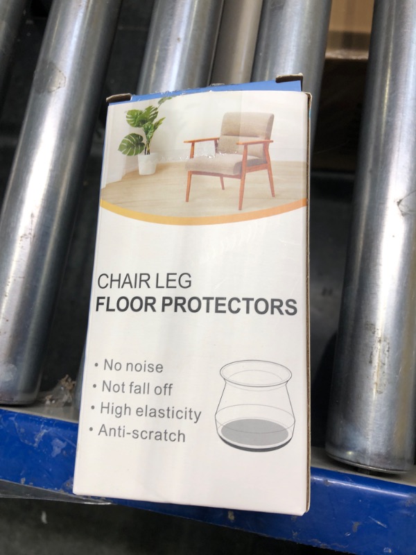 Photo 2 of 24 Pcs Chair Leg Floor Protectors for Hardwood Floors Silicone Covers to Protect Wood Tile Floors Felt Pads Furniture Leg Caps Non Slip Reduce Noise (Large-Clear) Large(Fit:1.3"-2.0") Clear-24pcs