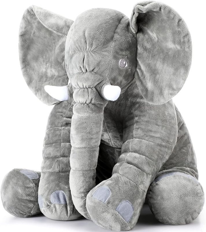 Photo 1 of Yulejo Giant Stuffed Elephant Plush Animal Toy Huge Soft Big Large Animals Doll Gray Gifts for Kids Girlfriend Home Decor (31.5 Inch)