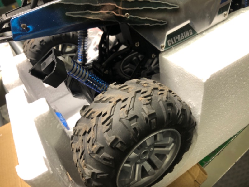 Photo 1 of DEERC Large 1:8 Scale Remote Control Monster Truck for Adults Boys, Upgraded RC Cars Remote Control Car, Off Road with Realistic Sound, 2.4Ghz 4WD Toy All Terrain Climbing, 2 Batteries for 80 Min Play Sliver Blue