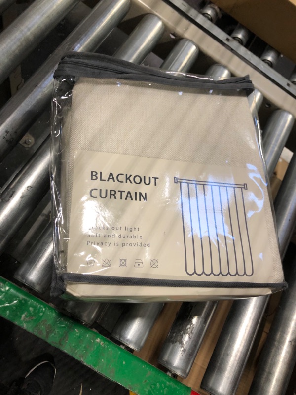 Photo 2 of 100% Blackout Shield Linen Blackout Curtains 120 Inches Long,Back Tab/Rod Pocket Living Room Drapes,Thermal Insulated Textured Blackout Curtains 2 Panels Set,50" W x 120" L,Cream Cream 50''W x 120''L