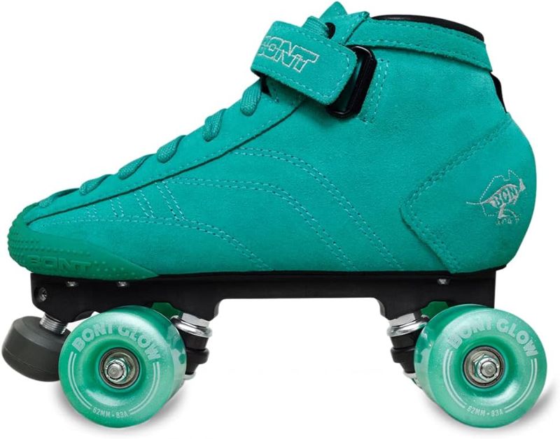 Photo 1 of Bont Skates - Prostar Soft Teal Suede Professional Roller Skates with Glow Light Up Led Wheels - Indoor and Outdoor - Roller Skates