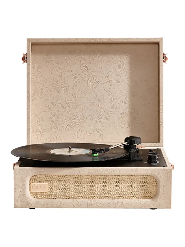 Photo 1 of Arkrocket Coryphaeus Vinyl Record Player 3-Speed Bluetooth Input and Output Built-in Speakers with Magnetic Cartridge Auto Off (Flora Engraved)