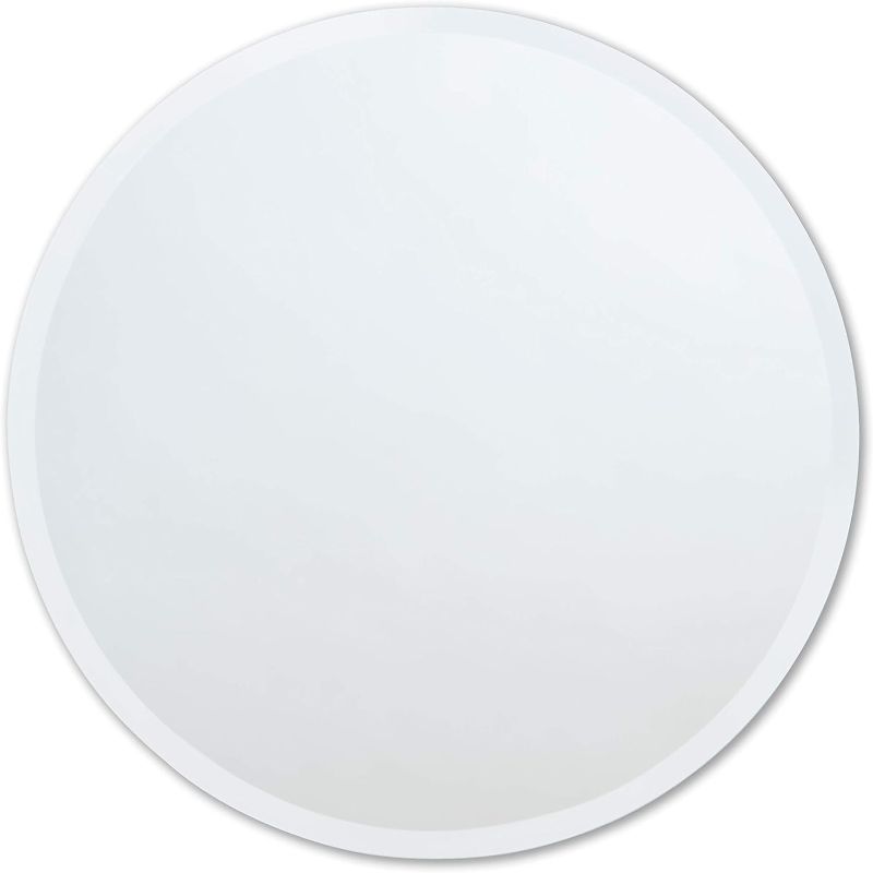 Photo 1 of  Frameless Round Mirror, 24" Diameter Circle Bathroom Wall Mirror 