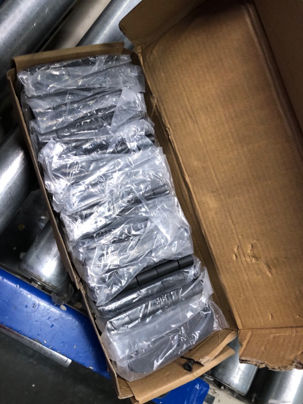 Photo 1 of 24 Pack Matte Black Door Hinges 3.5 inch x3.5 Inch Rounded 5/8" Radius Interior Door Hinges 3 1/2 Inch Hinges for Doors Flat Iron Bifold Residential Standard Bedroom Door Hinge 3 ½"x 3 ½" Hardware