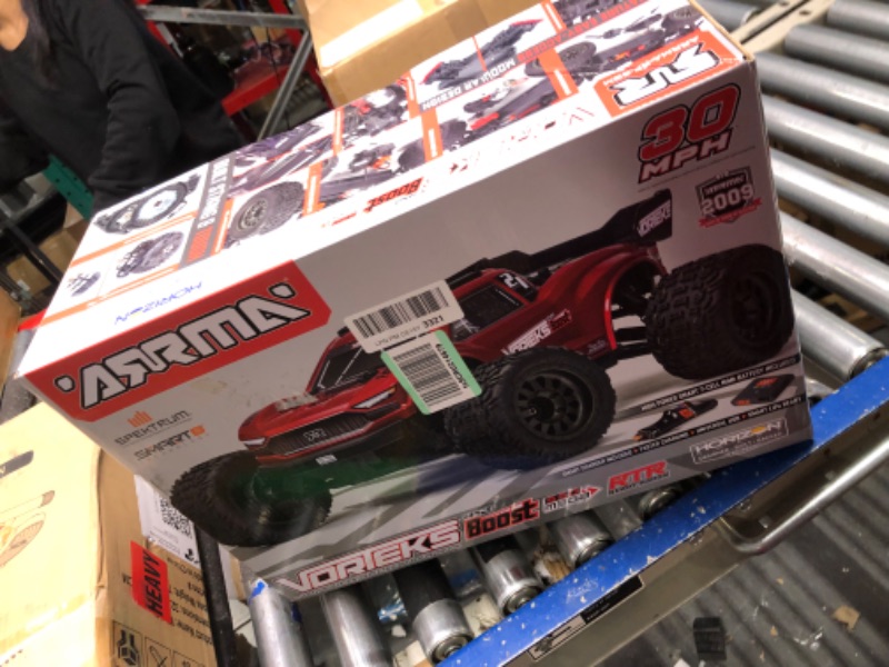 Photo 2 of ARRMA RC Truck 1/10 VORTEKS 4X2 Boost MEGA 550 Brushed Stadium Truck RTR with Battery & Charger, Red, ARA4105SV4T1