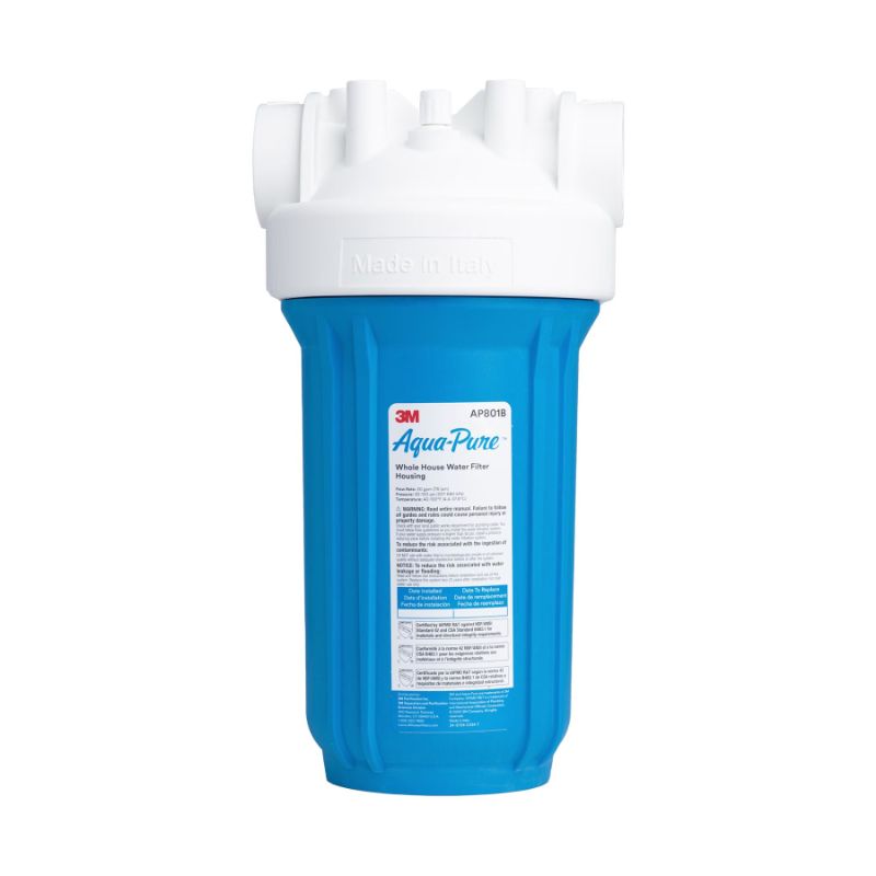 Photo 1 of 3M Aqua-Pure AP801B Whole House Water Filter Housing AP800 Series, 5639201, Large Diameter, Blue Sump, 1" NPT
