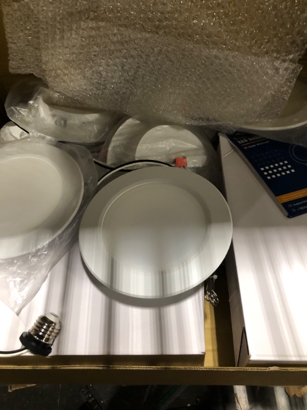 Photo 3 of Amico 12 Pack 6 Inch 5CCT Ultra-Thin LED Recessed Ceiling Light with Junction Box, 2700K/3000K/3500K/4000K/5000K Selectable, 12W Eqv 110W, Dimmable Canless Wafer Downlight, 1050LM High Brightness -ETL 5000k/4000k/3500k/3000k/2700k - 5cct White 6 Inch