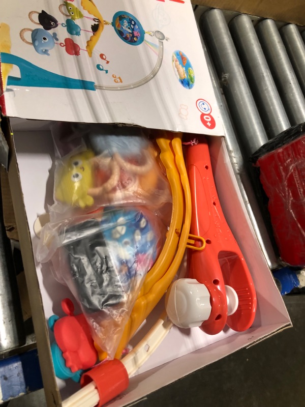 Photo 1 of Baby Musical Crib Mobile Bed Bell Crib Bell, Multi-Function Electric Projection Light Music Box with Lullaby, Ocean Animals 360°Hanging Rotating Teether Rattle Toys?Red?