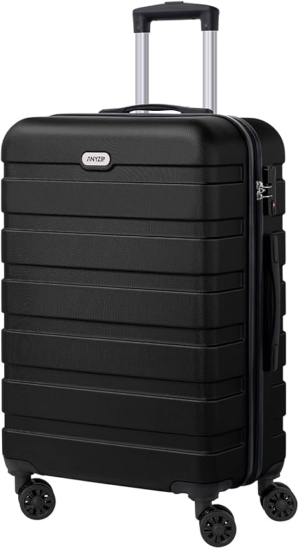 Photo 1 of AnyZip Luggage PC ABS Hardside Lightweight Suitcase with 4 Universal Wheels TSA Lock Checked-Medium 24 Inch Black
