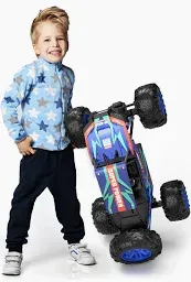 Photo 1 of DE60 Large 1:8 Scale Upgraded RC Cars Remote Control Car for Adults Boys, Off Road Monster Truck with Realistic Sound, 2.4Ghz 4WD Rock Crawler Toy All Terrain Climbing, 2 Batteries for 80 Min Play