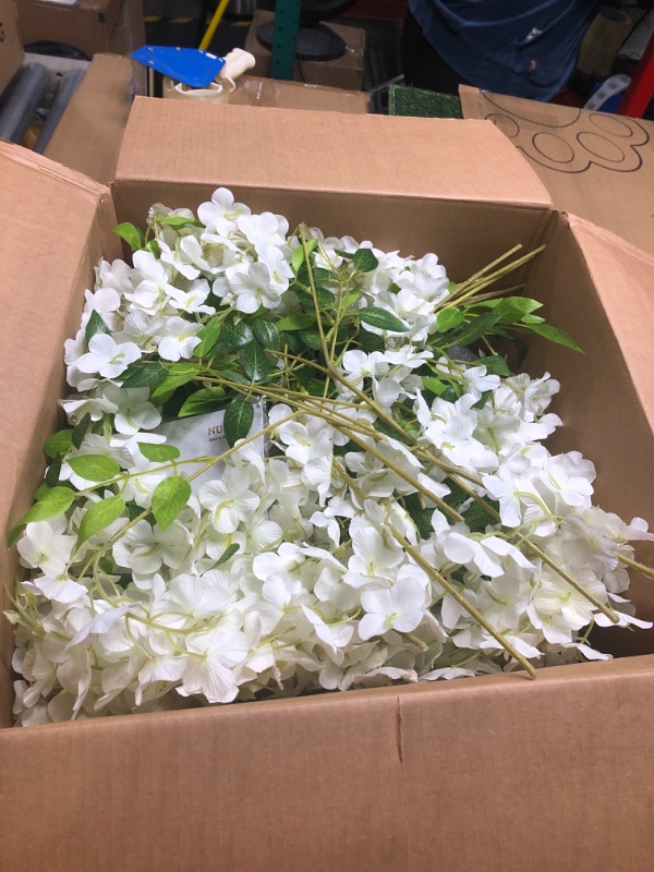 Photo 2 of  6 Feet Artificial White Wisteria Vine Silk Wisteria Flowers Garland for Wedding Arch Party Garden Home Decor 