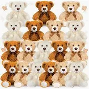 Photo 1 of  14 Inches Bears Stuffed Animal Brown Bears Bulk Plush Bear Toys for Baby Shower Decorations Props Gender Reveal Animal Doll Birthday Party (Light Brown, Dark Brown,) ** not exact picture**