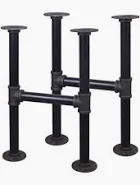 Photo 1 of 2 Pcs 16 Inch Industrial Table Leg Set, Grey Steel Metal Pipes Vintage Furniture for Coffee and End Table Legs