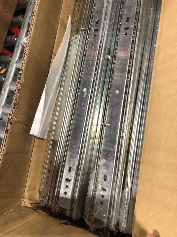 Photo 2 of 10 Pairs of 22 Inch Hardware 3-Section Full Extension Ball Bearing Side Mount Drawer Slides,100 LB Capacity Drawer Slide 22 Inch Zinc Plated